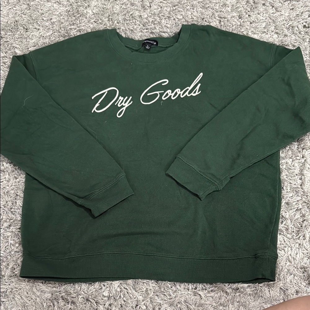 Dry Goods- Forrest green logo crewneck